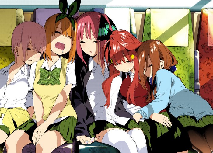 The Quintessential Quintuplets Miku Nakano and sisters sleeping