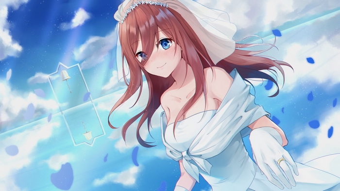 Miku Nakano in Elegant Wedding Dress