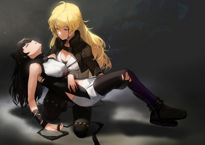 Yang Xiao Long carrying Blake Belladonna