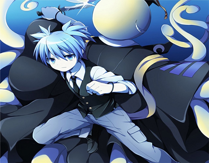 Nagisa Shiota and Koro-sensei from Assassination Classroom