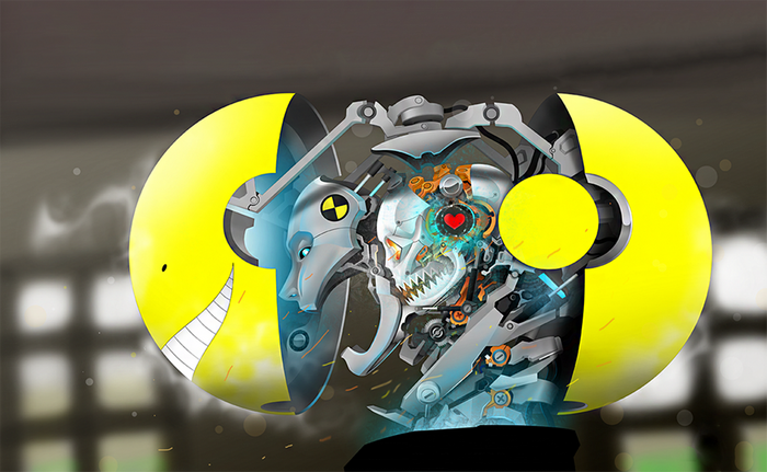 Mechanical Skull Inside Koro-sensei's Yellow Robot Head