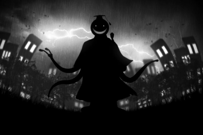 Dark Silhouette of Koro-sensei with Lightning