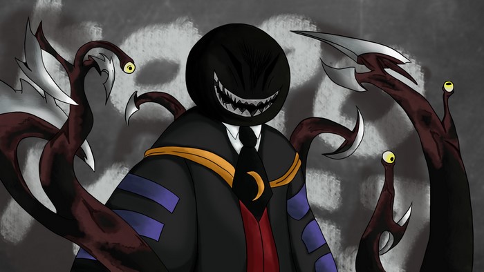 Koro-sensei with Sharp Tentacles and Menacing Smile