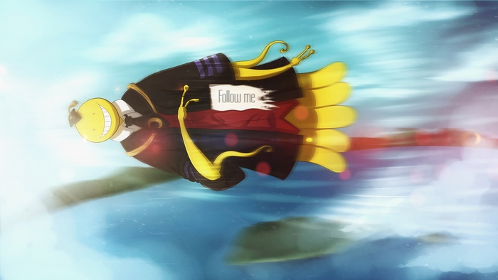 Koro-sensei from Assassination Classroom flying