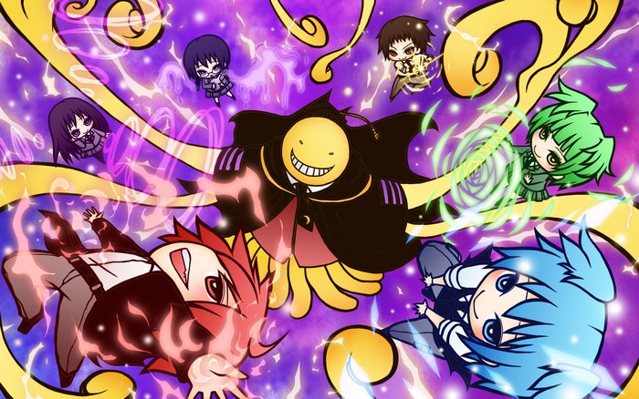 Koro-sensei and students from Assassination Classroom