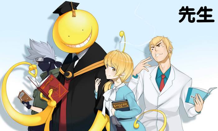 Koro-sensei and students from Assassination Classroom