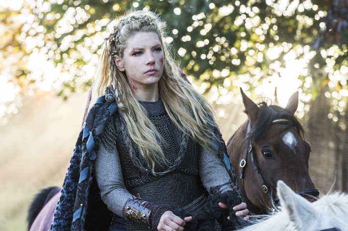 Lagertha Lothbrok from Vikings on horseback