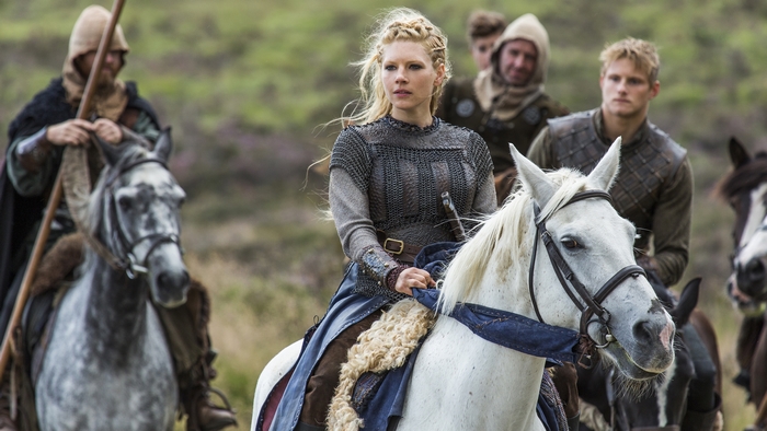 Lagertha Lothbrok from Vikings on horseback