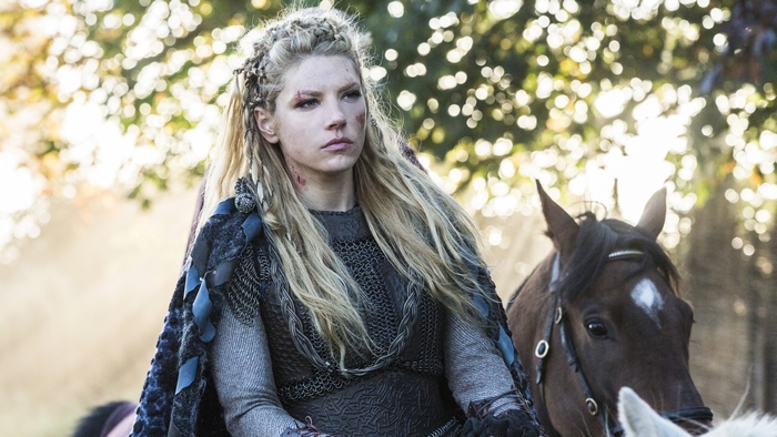 Lagertha Lothbrok from Vikings on horseback