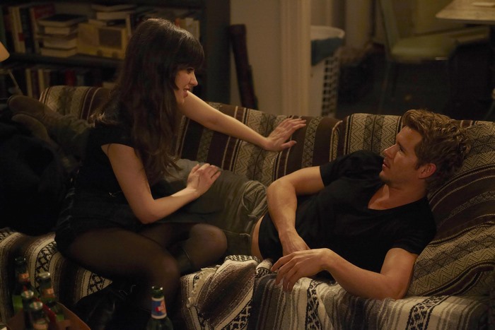 Jessica Day and man on couch