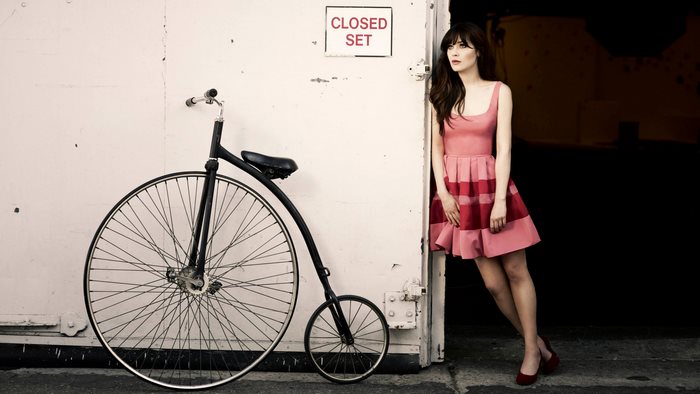 Jessica Day with Penny-Farthing Bicycle