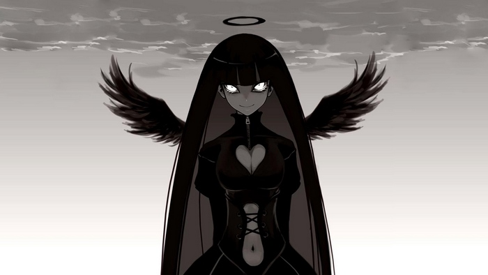 Anarchy Stocking with black wings and halo