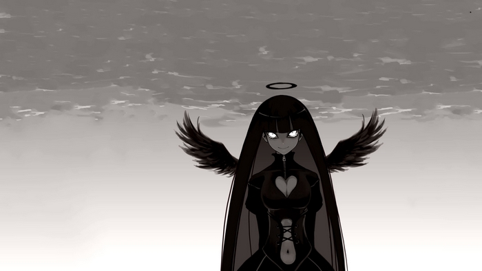 Anarchy Stocking with Black Wings and Halo