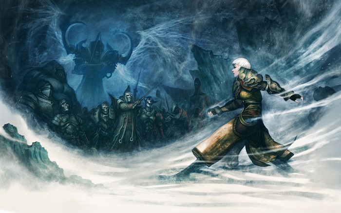 Monk from Diablo III facing an army