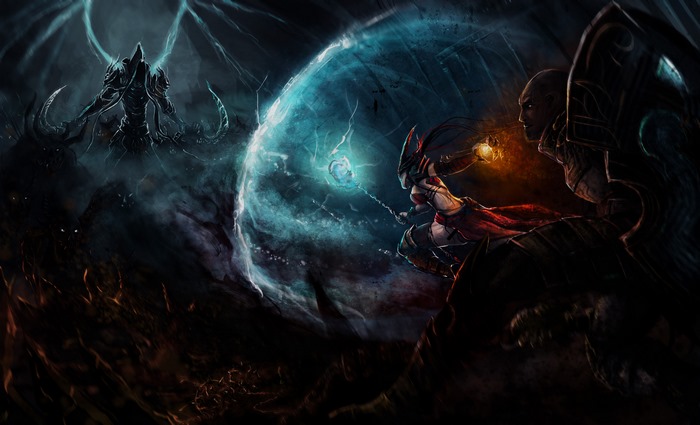 Monk from Diablo III in battle