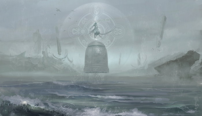 Monk from Diablo III in a mystical landscape