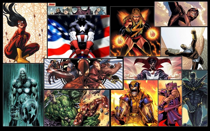 Marvel Comics Superheroes Collage