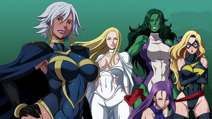 Storm, Emma Frost, She-Hulk, Ms. Marvel, and Psylocke