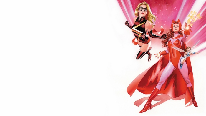 Ms. Marvel and Scarlet Witch from Marvel Comics