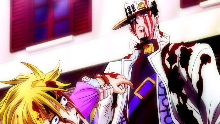 Jotaro Kujo and Yoshikage Kira from JoJo's Bizarre Adventure