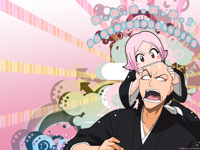 Yachiru Kusajishi and Ikkaku Madarame from Bleach