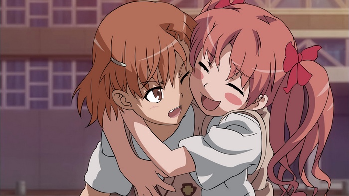 Kuroko Shirai hugging another girl