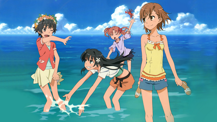 Four girls in the ocean