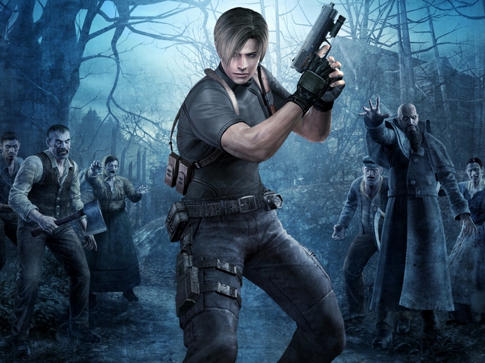 Leon S. Kennedy Facing Zombie Threats in Dark Forest