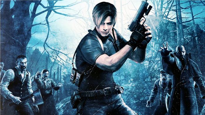 Leon S. Kennedy from Resident Evil fighting zombies