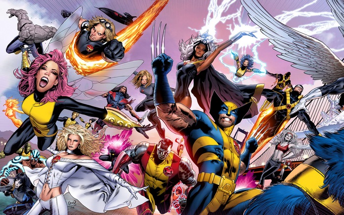 X-Men characters including Wolverine, Storm, and Colossus