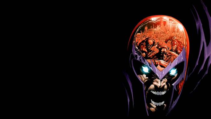 Magneto with Marvel Heroes in his Helmet