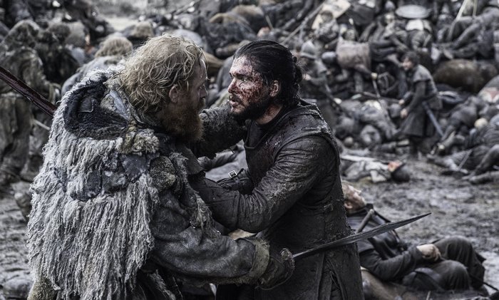 Tormund Giantsbane and Jon Snow in battle