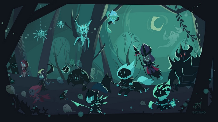 League of Legends Thresh in a dark forest