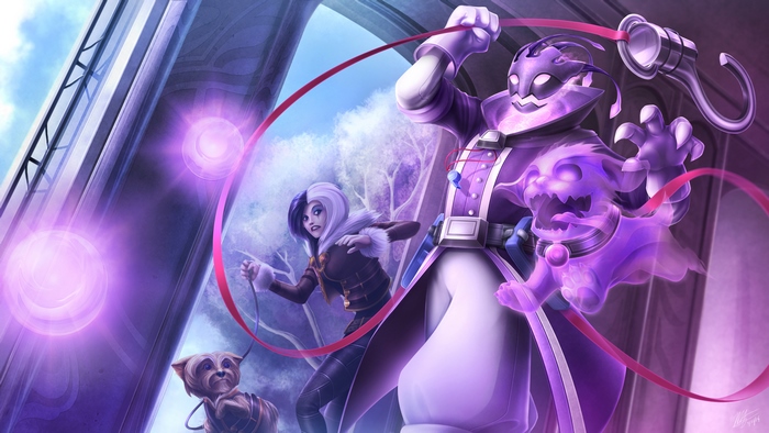 Thresh from League of Legends with companions
