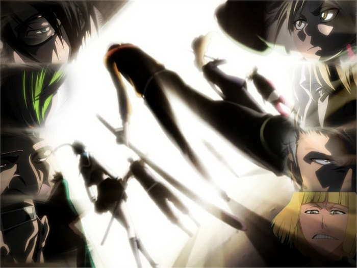 Shinji Hirako and other characters in battle