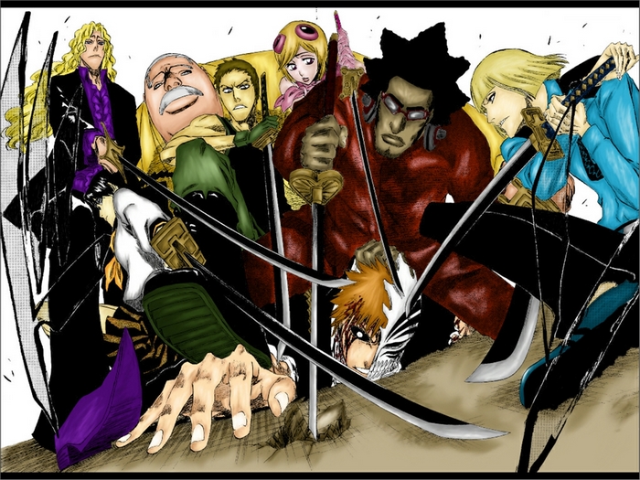 Shinji Hirako and other Bleach characters in battle