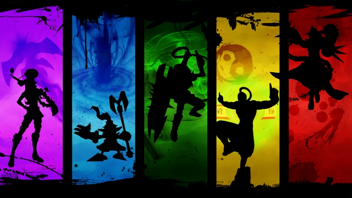 League of Legends characters in silhouette