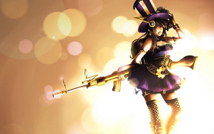 Caitlyn from League of Legends with a rifle