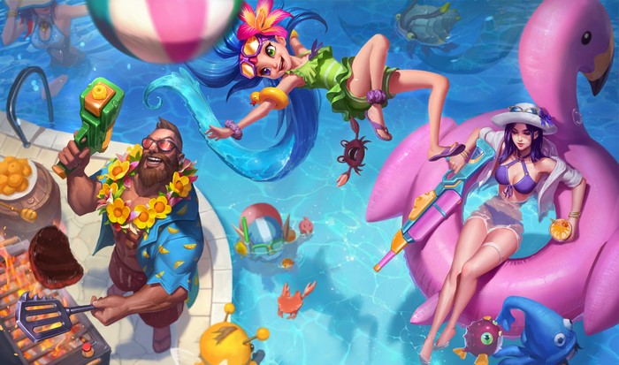 Pool Party Caitlyn and friends from League of Legends