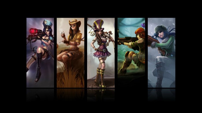 Five female characters from League of Legends