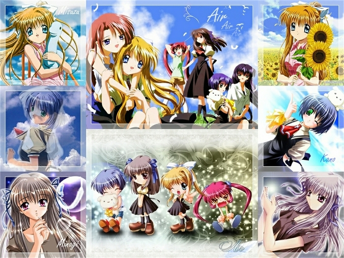 Anime girls from Air, Misuzu, Minagi, Kano
