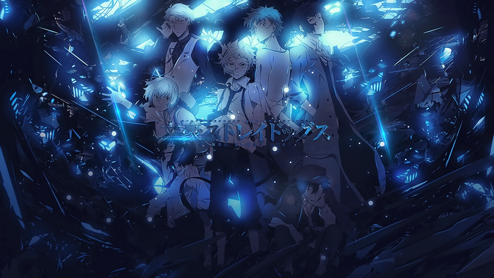 Bungo Stray Dogs characters in a blue digital world