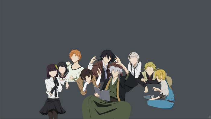 Bungo Stray Dogs characters group illustration