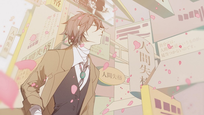Osamu Dazai with Cherry Blossom Petals