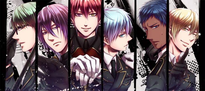 Group of anime boys in military uniforms