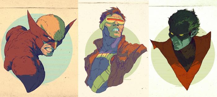 Wolverine, Cyclops, and Nightcrawler from Marvel Comics