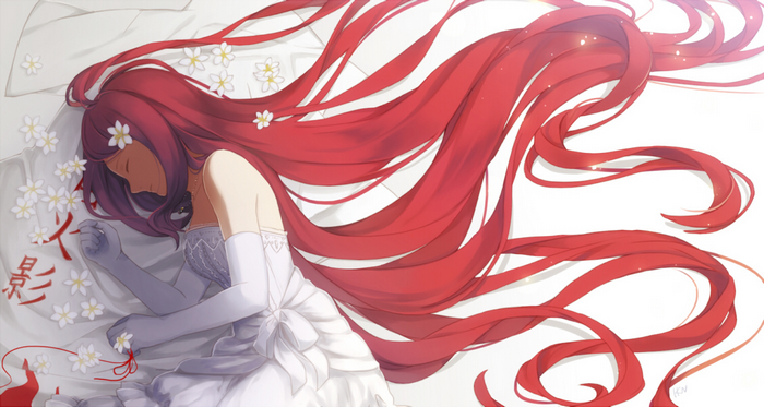 Kushina Uzumaki in a Wedding Dress with Flowers