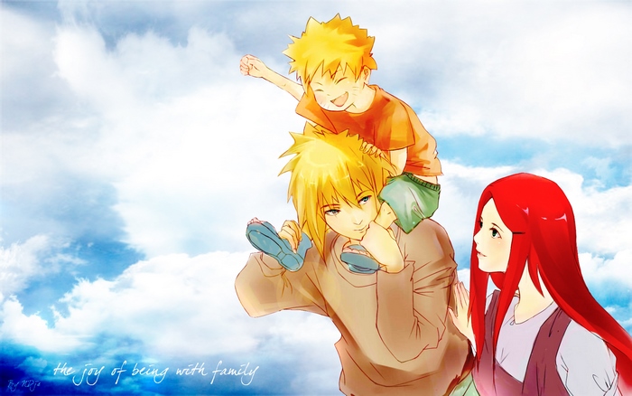 Minato, Kushina, and Naruto from Naruto