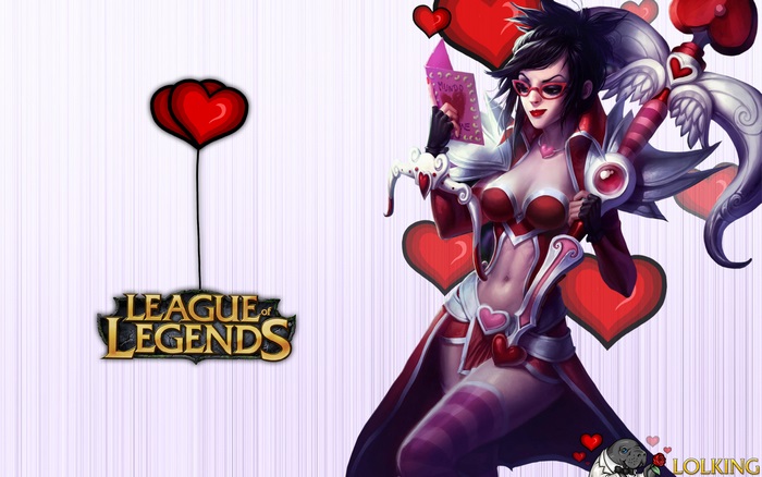 Vayne from League of Legends with hearts