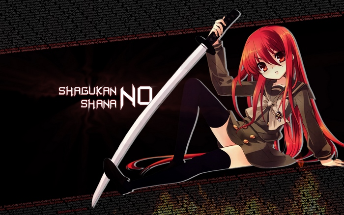 Shana from Shakugan No Shana with a sword